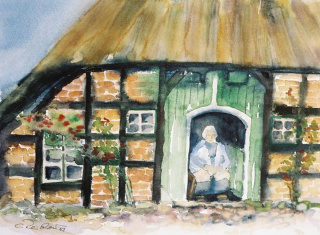 Ruhepause; 1989; 34x46 cm; Aquarell Ruhepause; 1989