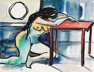 Sorrow; 1989; 50x64 cm; Aquarell, Tusche Sorrow; 1989