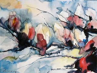 Magnolie; 1996; 36x48 cm; Aquarell Magnolie; 1996